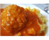 3. Mäsové gule v paradajkovej omáčke, zemiaková kaša    (120/250)g - 1,3,7